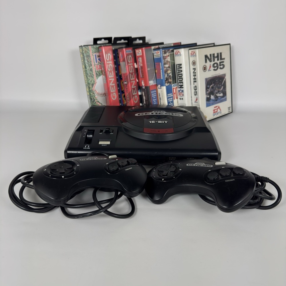 SEGA Genesis 16-Bit Game Console Model 1601 W/ 2-Controllers & 7 Games Tested!